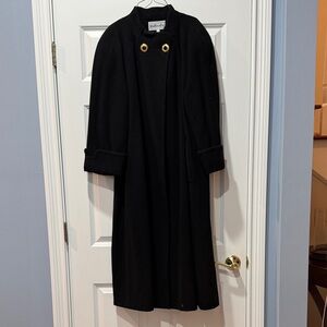 Sophisticated Black Coat with Gold Buttons